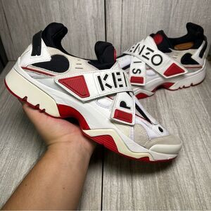 Kenzo Paris Sonic White Velcro Chunky Luxury Designer Sneaker Men Size 11 EUR 45